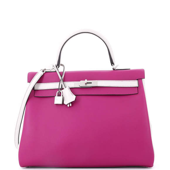 Hermes Kelly 35 Bicolor Evercolor with Brushed Palladium Hardware - Picture 1 of 8